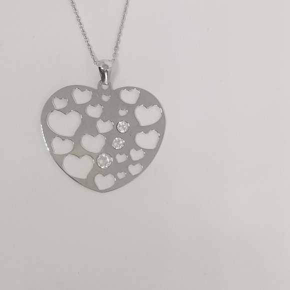 Heart Pendant Swarovski Crystal Sterling Silver - Picture 3 of 6